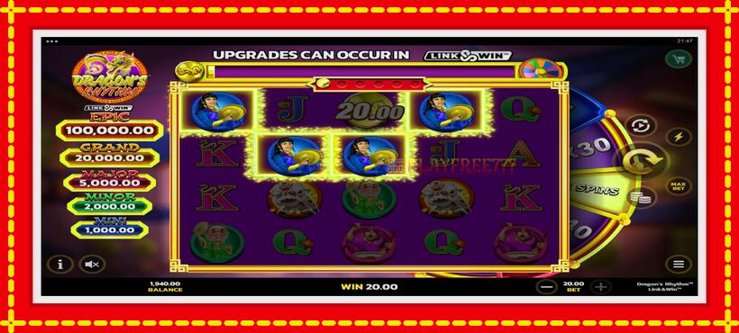 Slot machine Dragons Rhythm Link&Win with access to free game online, picture 4