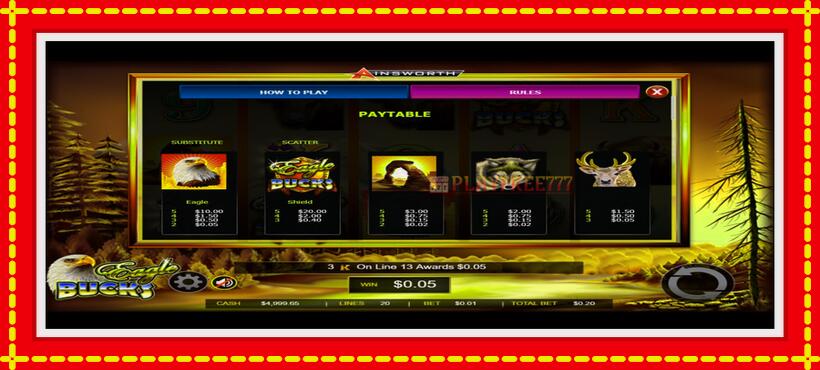 Slot machine Eagle Bucks with access to free game online, picture 3