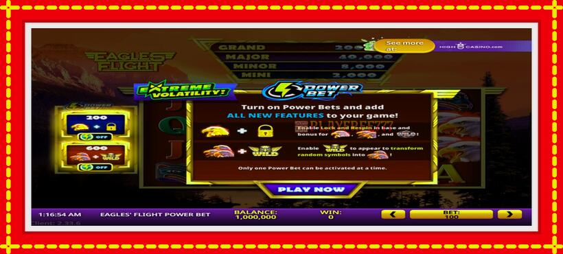 Slot machine Eagles’ Flight Power Bet with access to free game online, picture 1