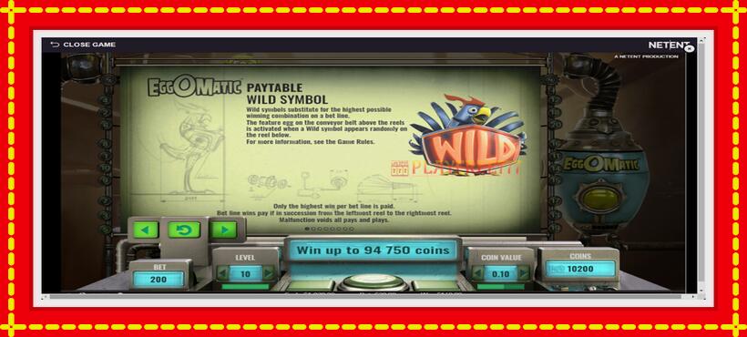 Slot machine EggOMatic with access to free game online, picture 5