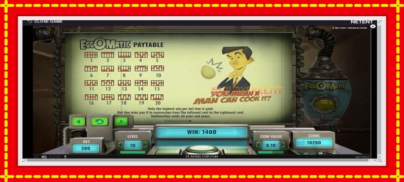 Slot machine EggOMatic with access to free game online, picture 7