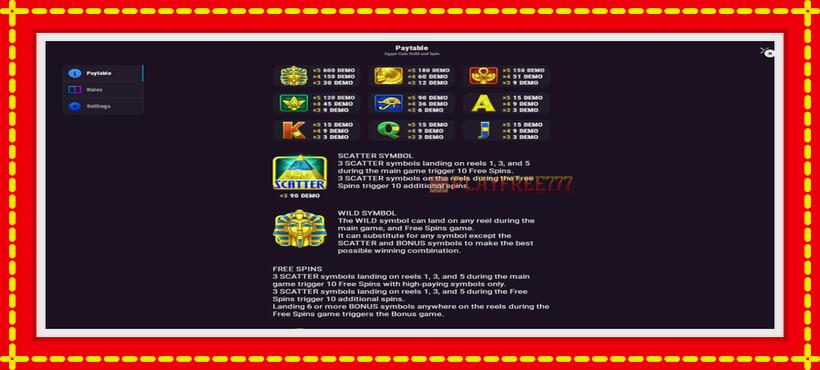 Slot machine Egypt Coin with access to free game online, picture 5