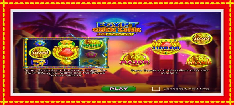 Slot machine Egypt Coin Link with access to free game online, picture 1