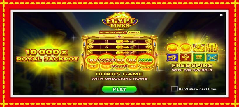 Slot machine Egypt Links: Running Wins with access to free game online, picture 1