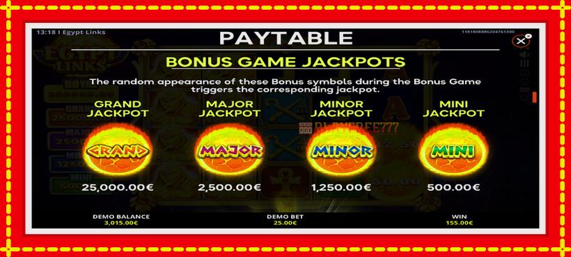 Slot machine Egypt Links: Running Wins with access to free game online, picture 5