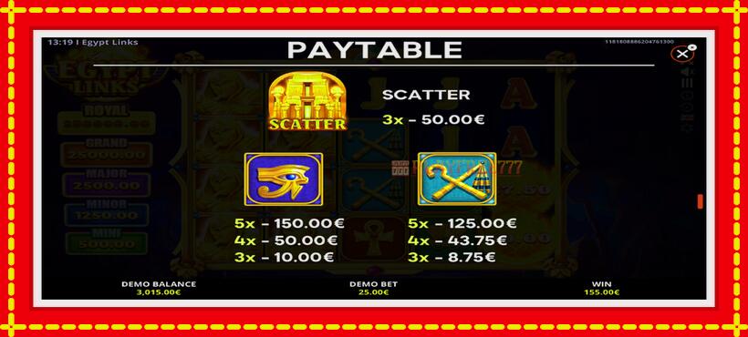 Slot machine Egypt Links: Running Wins with access to free game online, picture 6