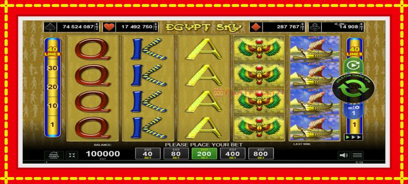 Slot machine Egypt Sky with access to free game online, picture 1