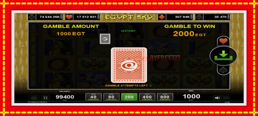 Slot machine Egypt Sky with access to free game online, picture 3