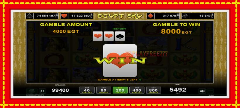 Slot machine Egypt Sky with access to free game online, picture 4