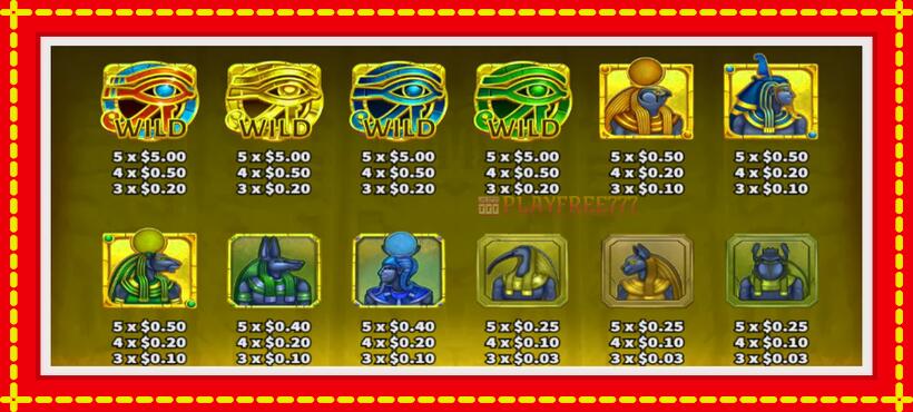 Slot machine Egyptian Deity with access to free game online, picture 4