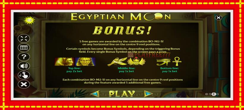 Slot machine Egyptian Moon with access to free game online, picture 5