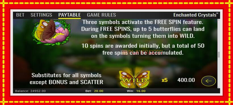 Slot machine Enchanted Crystals with access to free game online, picture 6