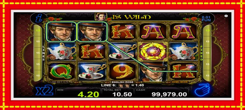 Slot machine English Rose with access to free game online, picture 2