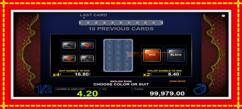 Slot machine English Rose with access to free game online, picture 3