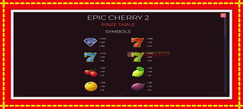 Slot machine Epic Cherry 2 with access to free game online, picture 5