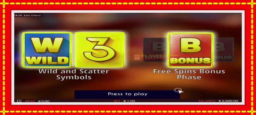 Slot machine Epic Cherry with access to free game online, picture 1