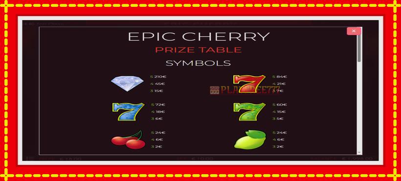 Slot machine Epic Cherry with access to free game online, picture 4