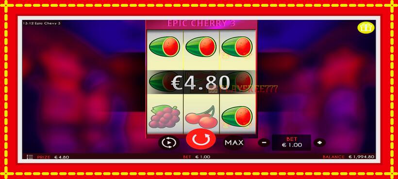 Slot machine Epic Cherry 3 with access to free game online, picture 4