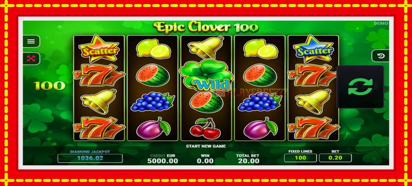 Slot machine Epic Clover 100 with access to free game online, picture 1