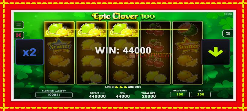 Slot machine Epic Clover 100 with access to free game online, picture 2