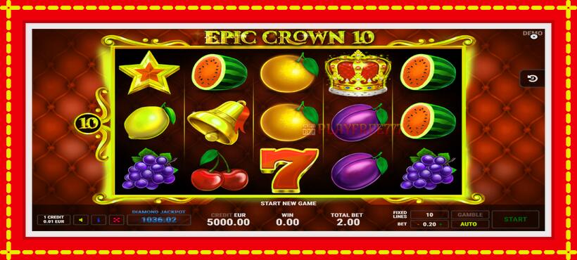 Slot machine Epic Crown 10 with access to free game online, picture 1