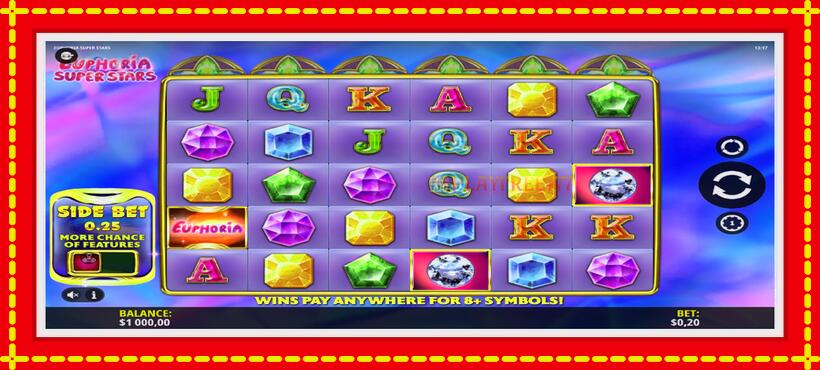 Slot machine Euphoria Super Stars with access to free game online, picture 2