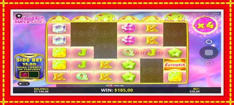 Slot machine Euphoria Super Stars with access to free game online, picture 3