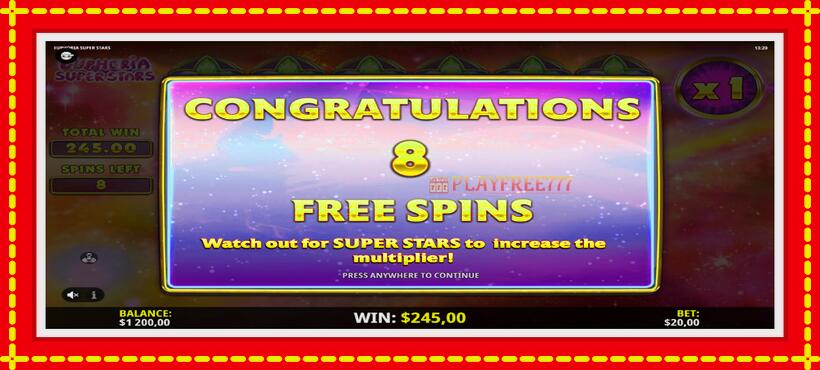 Slot machine Euphoria Super Stars with access to free game online, picture 4