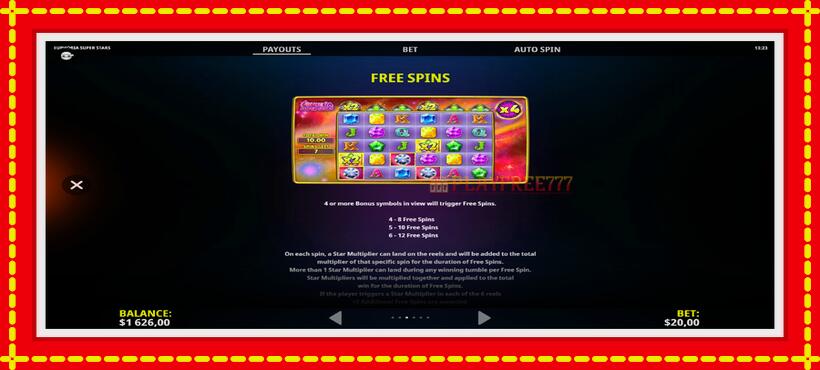 Slot machine Euphoria Super Stars with access to free game online, picture 6