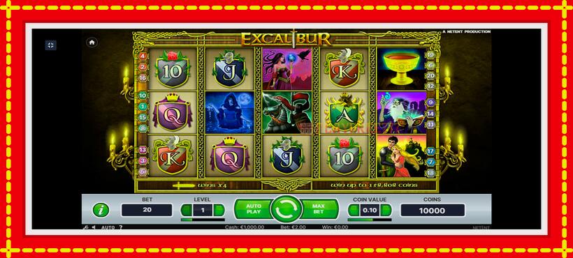 Slot machine Excalibur with access to free game online, picture 1