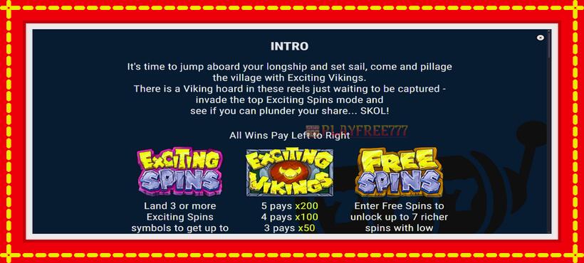 Slot machine Exciting Vikings with access to free game online, picture 5