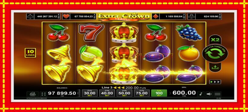 Slot machine Extra Crown Classic with access to free game online, picture 2