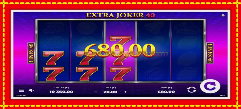 Slot machine Extra Joker 40 with access to free game online, picture 2