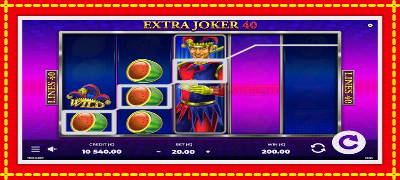 Slot machine Extra Joker 40 with access to free game online, picture 3