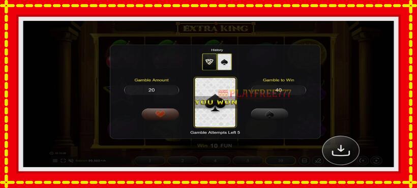 Slot machine Extra King with access to free game online, picture 4