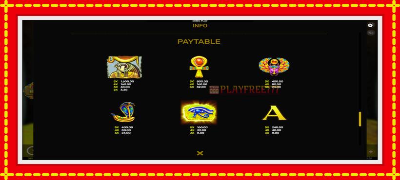 Slot machine Eyes of Ra with access to free game online, picture 6