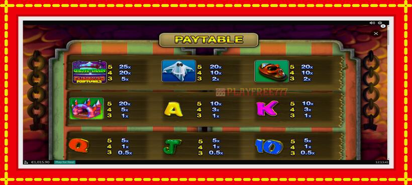 Slot machine Fairground Fortunes Ghost Train with access to free game online, picture 7