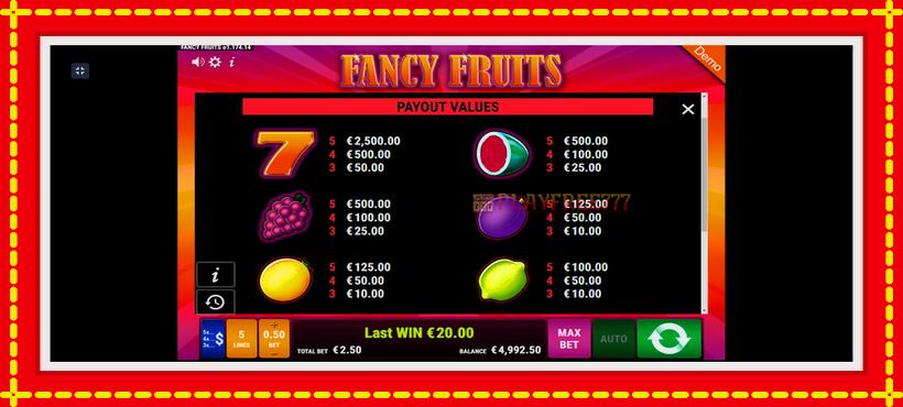 Slot machine Fancy Fruits with access to free game online, picture 6