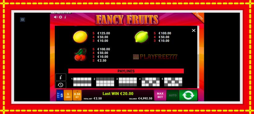 Slot machine Fancy Fruits with access to free game online, picture 7