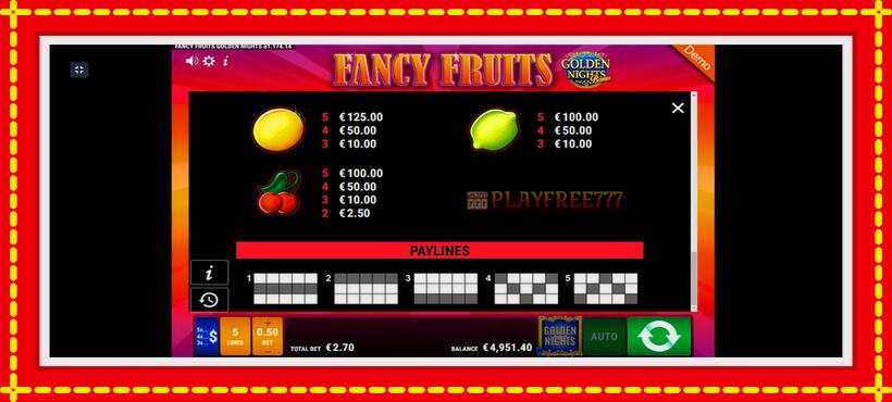 Slot machine Fancy Fruits GDN with access to free game online, picture 10