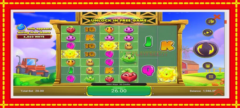 Slot machine Farmland Frenzy Maxways with access to free game online, picture 3