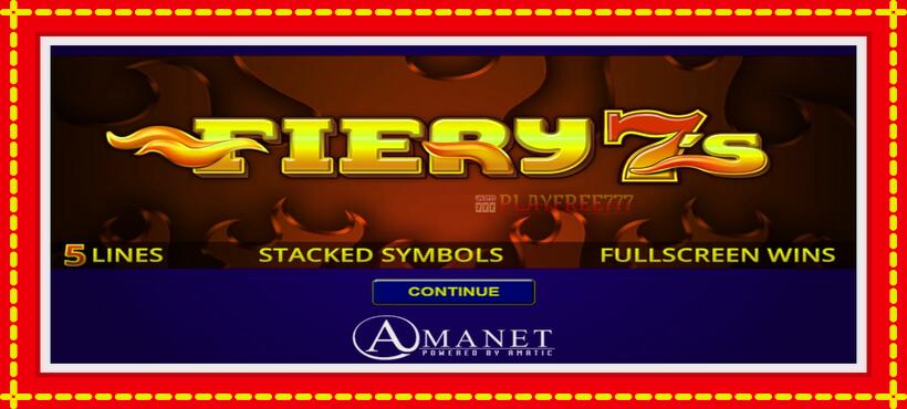 Slot machine Fiery 7s with access to free game online, picture 1