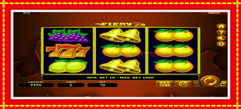 Slot machine Fiery 7s with access to free game online, picture 2