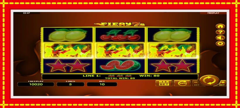 Slot machine Fiery 7s with access to free game online, picture 3