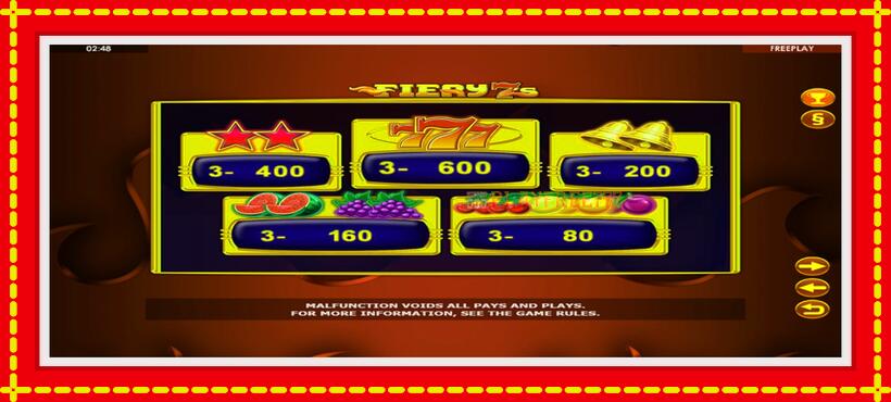 Slot machine Fiery 7s with access to free game online, picture 4