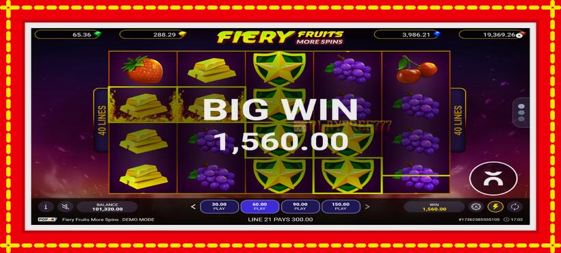 Slot machine Fiery Fruits More Spins with access to free game online, picture 2