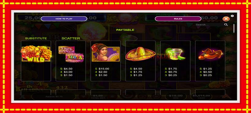 Slot machine Fiesta De Bailarina with access to free game online, picture 5