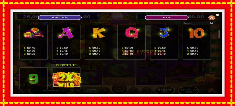 Slot machine Fiesta De Bailarina with access to free game online, picture 6