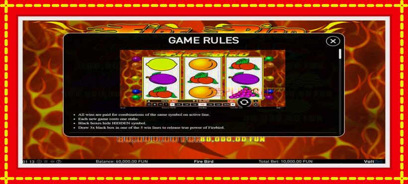 Slot machine Fire Bird with access to free game online, picture 4