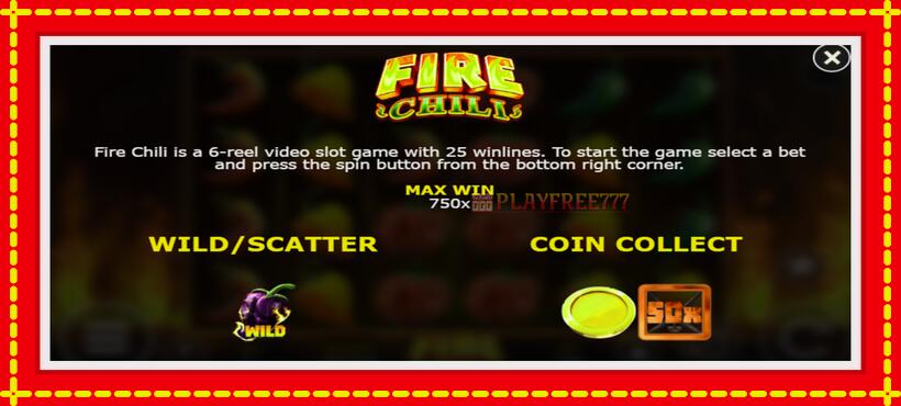 Slot machine Fire Chili with access to free game online, picture 2